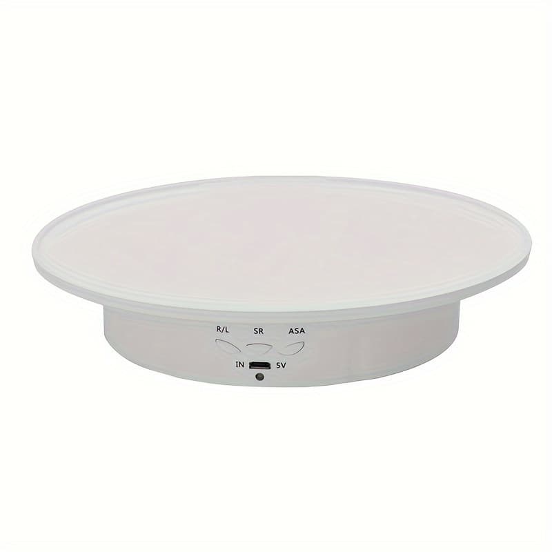 TEMU Motorized Rotating Display Stand, 7.87inch/17.6lbs Load, 360 Degree Electric Rotating Turntable For Photography Products, Jewelry, Cake, 3d Model, Mirror Cover (white)
