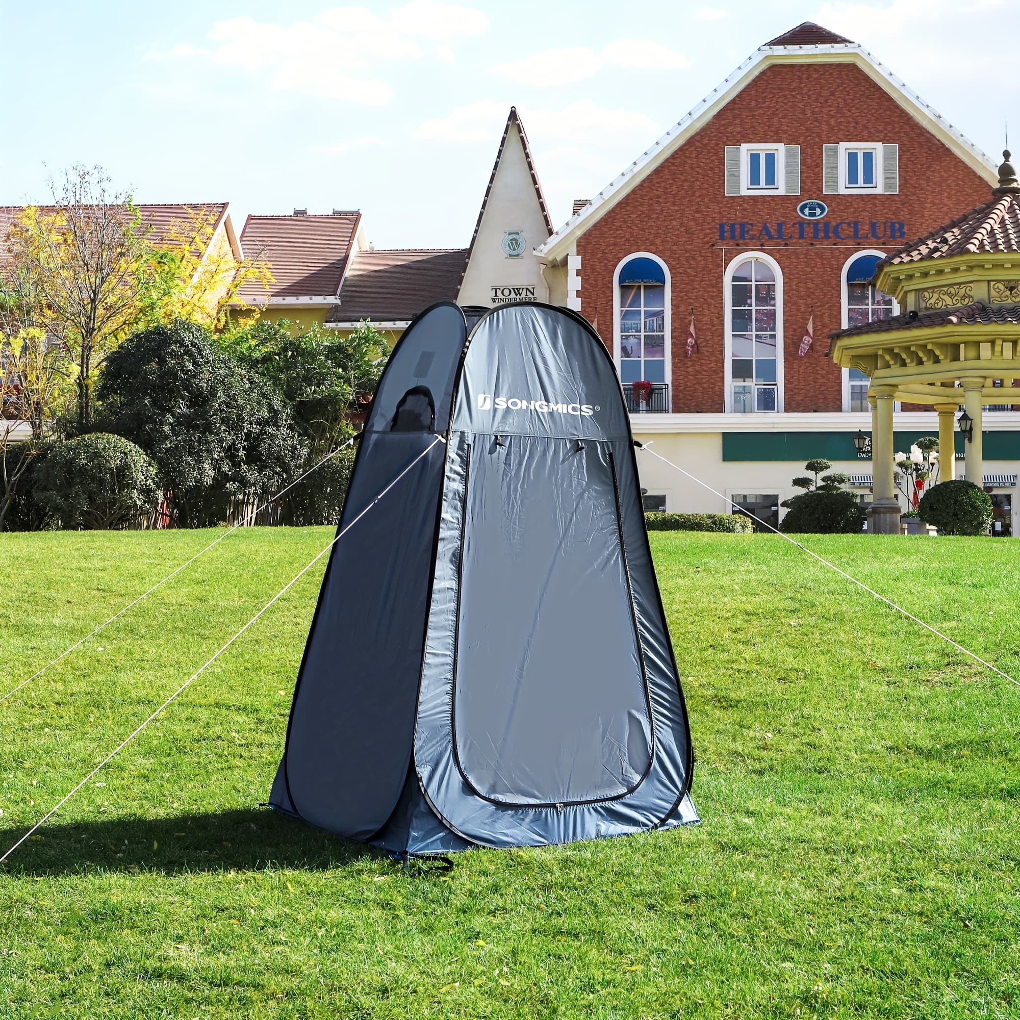 TEMU Pop Up Tent, For Changing Room, Dark Gray + Blue