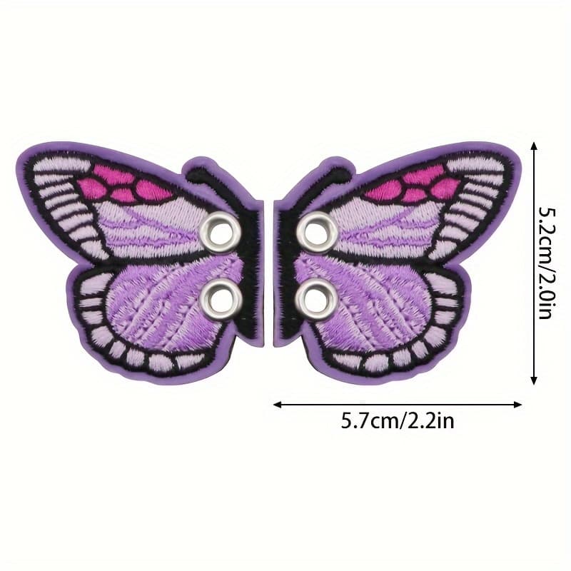 TEMU 1 Pair Embroidered Wings Shoe Charms Sweet Decorations Birthday Gift Additions