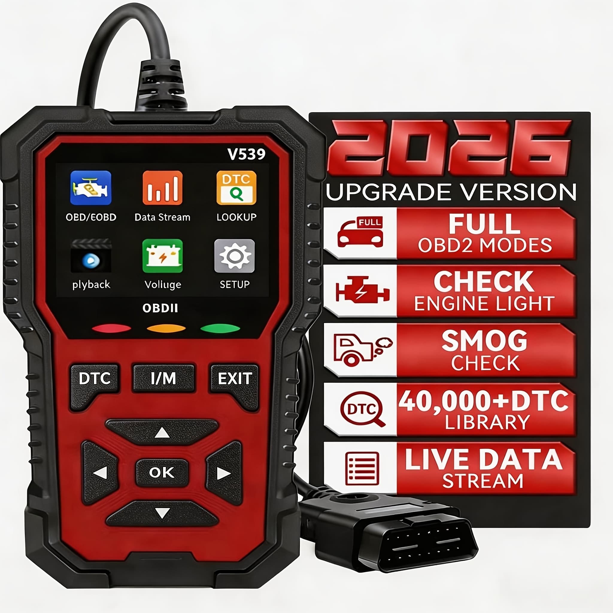 TEMU Rodedio 2025 New Car Code Reader V539, Scanner, Supports 16 And Diagnoses 35, 901 Fault Codes, Without Battery