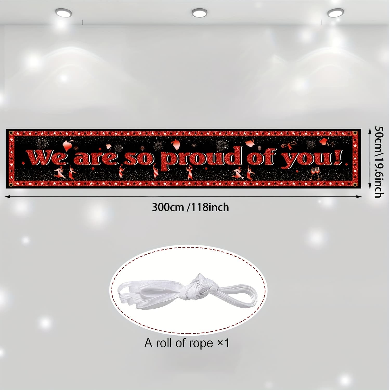 TEMU 1pc, Large Graduation Decoration Class Of 2024 Yard Sign - Congratulations To Graduation Class Of 2024 And Of You Banner Background With Stakes For Outdoor Lawn Party Decoration (red Black)