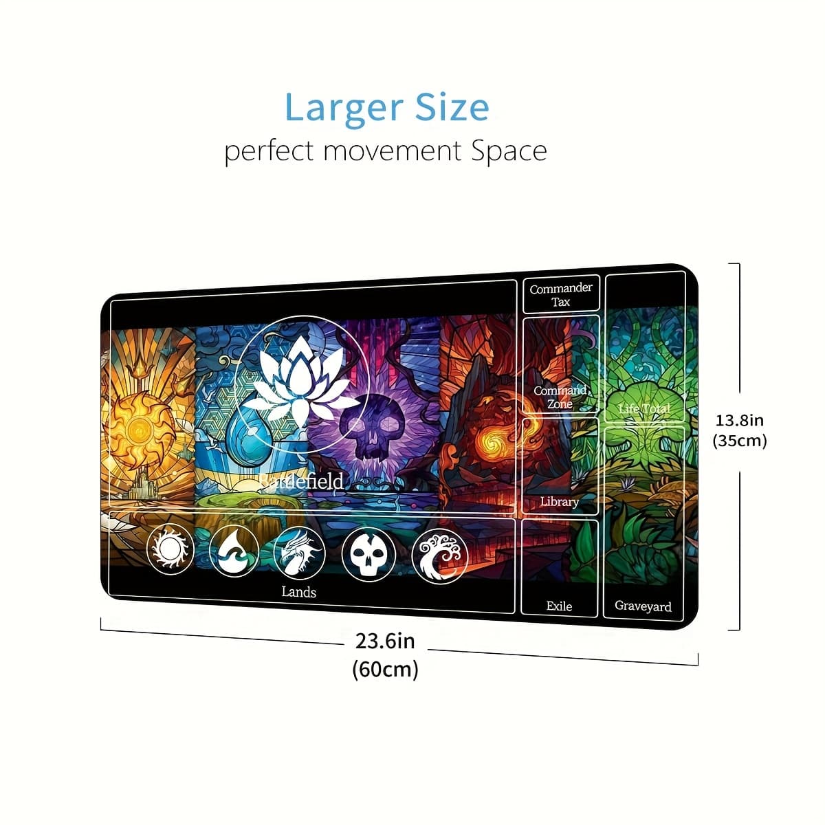 TEMU Playmat - Vibrant Zones Mat For Tcg And Ccg, Durable Rubber Material, Ideal For And Training , Trading Card Game Accessory, Tcg Playmat Vibrant Playmat