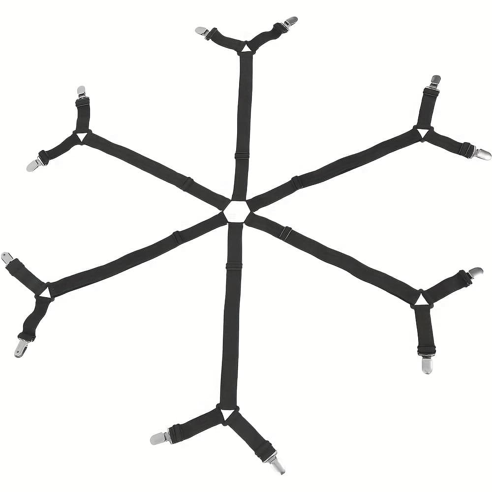 TEMU 12-clip Bed Sheet Fastener Set - Non-slip, Adjustable Nylon Grippers For Secure Bedding & Sofa Covers - , Multi-use Clips For Keeping Sheets Snug In , Nonslip Sheet Holders