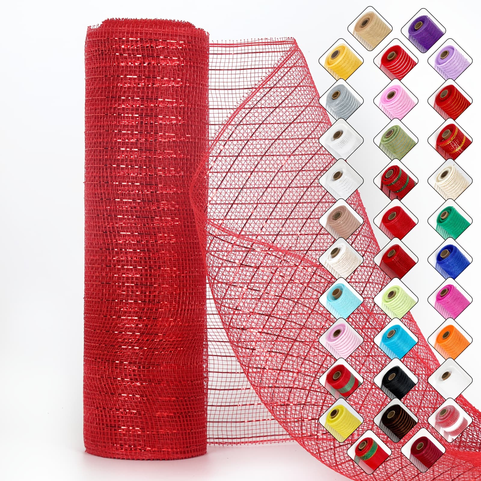 TEMU Mesh Ribbon For Wreaths 10 Inch X 30 Foot Wreath Mesh Rolls With Shiny Metallic Foil For Easter Christmas Party Wedding Home Decor Craft Projects And Gift Wrapping