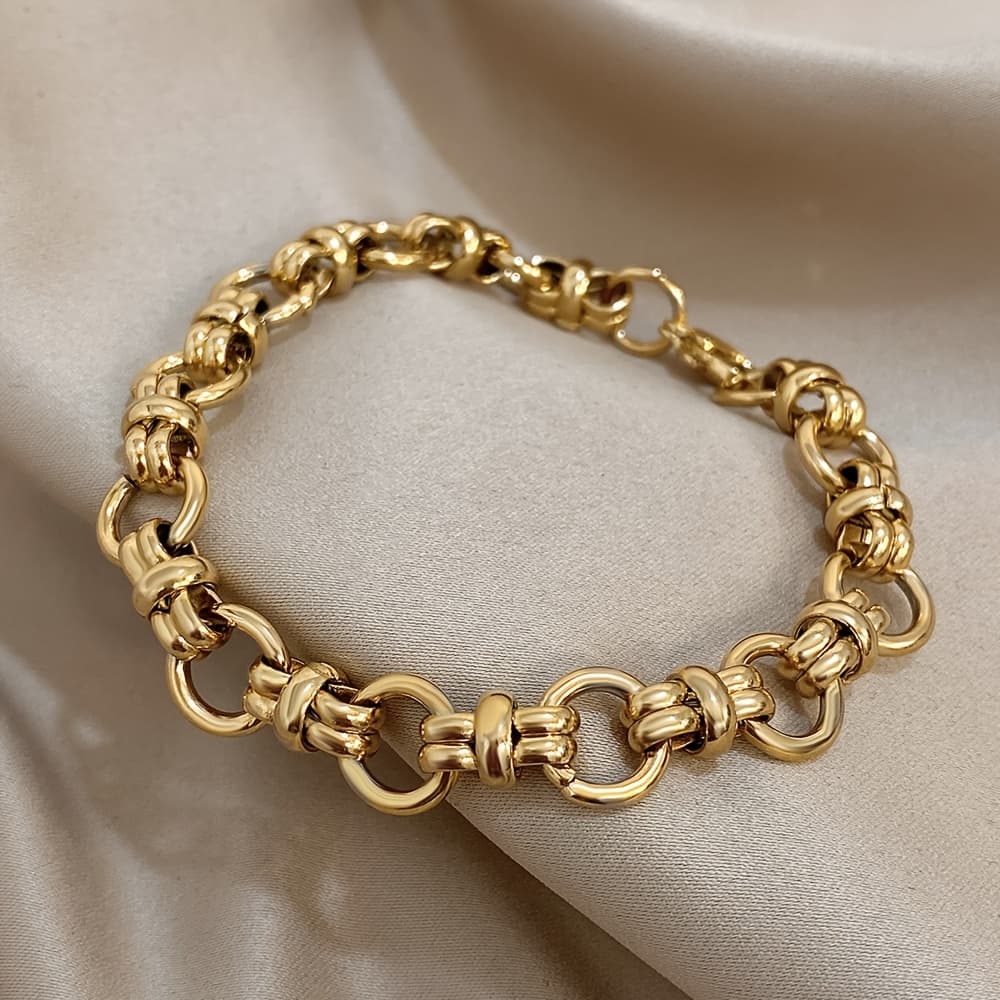TEMU 1pc Of Personalized, Domineering, Stainless Steel Cuban Chain Bracelet, Hip-hop Style Jewelry, Suitable As A Birthday Gift Bracelet For (), For Teenager, For Teenager