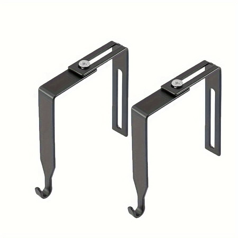 TEMU 2pcs Heavy Duty Adjustable Door Hooks - Premium Metal Material For 3.51cm To 8.89cm Door Panels - Perfect For Clothing, Towels, Hats, Coats - Durable Home, School Storage