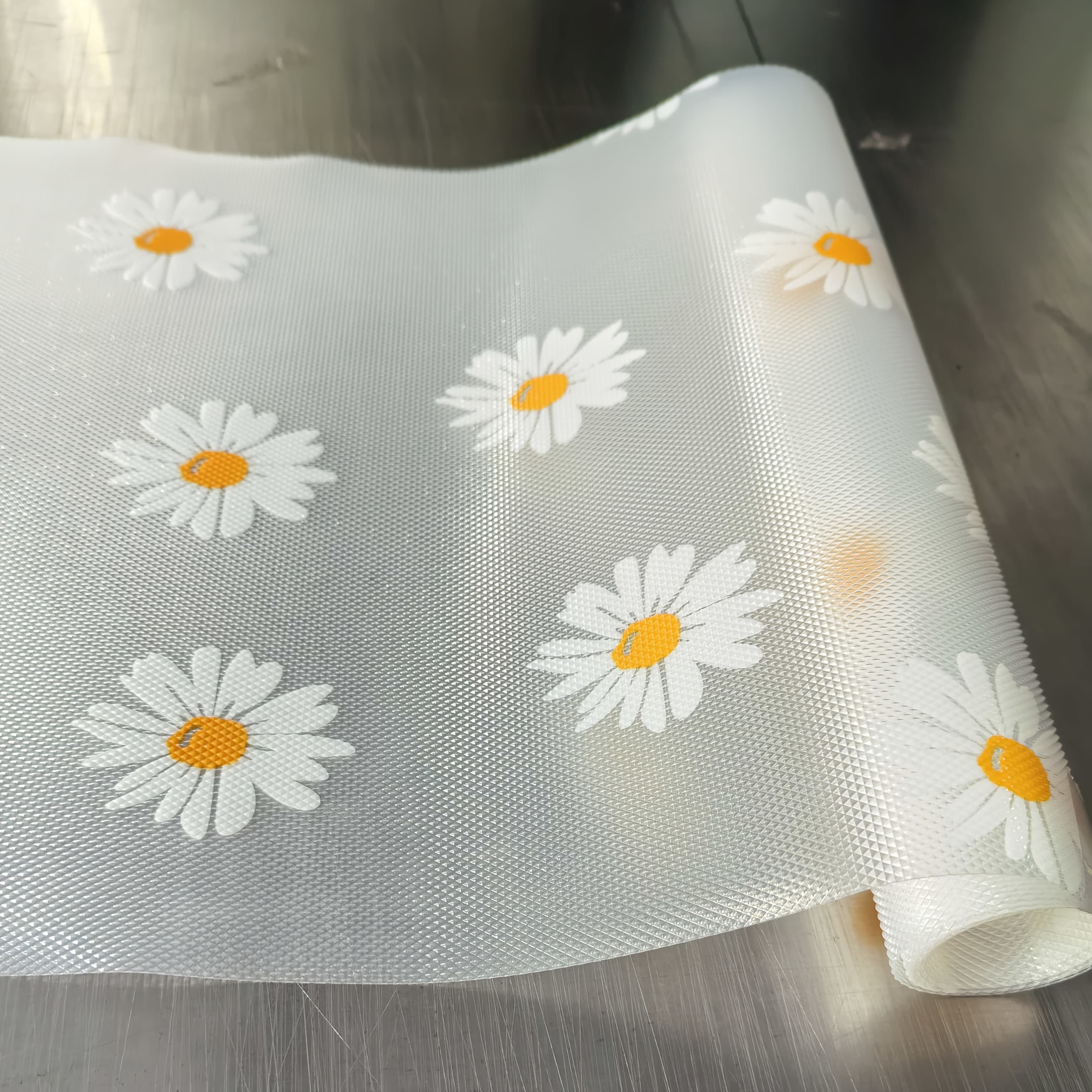 TEMU 2 Roll Daisy Pattern Strong Non-slip Cabinet Mats, Suitable For Drawers, Fridges And - Easy Material