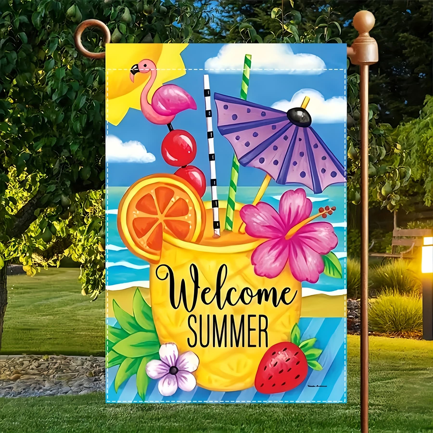 TEMU 1pc Garden Flag, 12x18 Inches, Durable Double-sided Polyester, Perfect For Yard And Garden Decor, No Flagpole Included