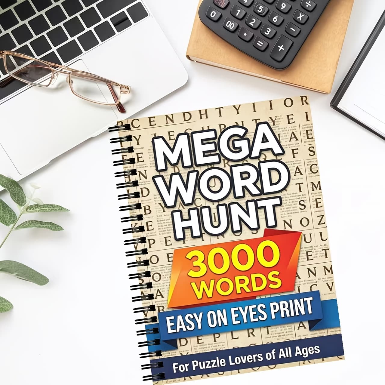 TEMU 1pc Large Print Alphabet Game Book, Spiral Bound And Single-sided Printing, Featuring Words And Puzzles, Designed As Journal And Gift, Ideal For Adults, Seniors, And Teenagers