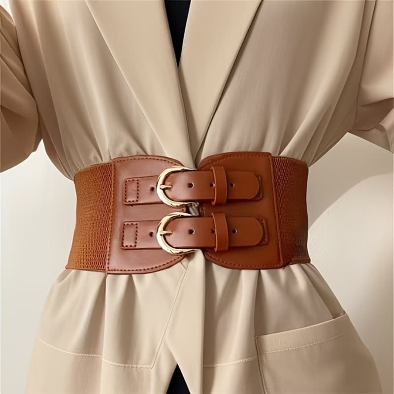 TEMU 1pc Fashion Elastic Waist Belt Matching Suit Adjustable Wide Waist Cincher
