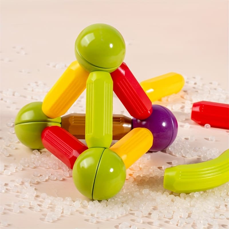 TEMU 60/28pcs Clearance Deal, Children's Magnetic Building Blocks Set With Multi-shaped Colorful Stem Educational Toys, An For Helping , Fine Motor Skills, And Thinking , A Perfect Family