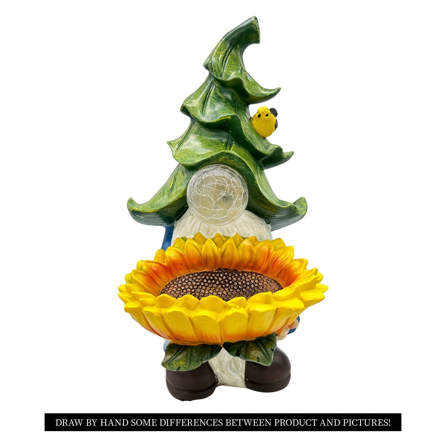 TEMU 1pc Solar Sunflower Nose Statue Lights, Courtyard, Garden, Lawn Decoration, Landscape Lights, Landscape Lighting, Resin Crafts.