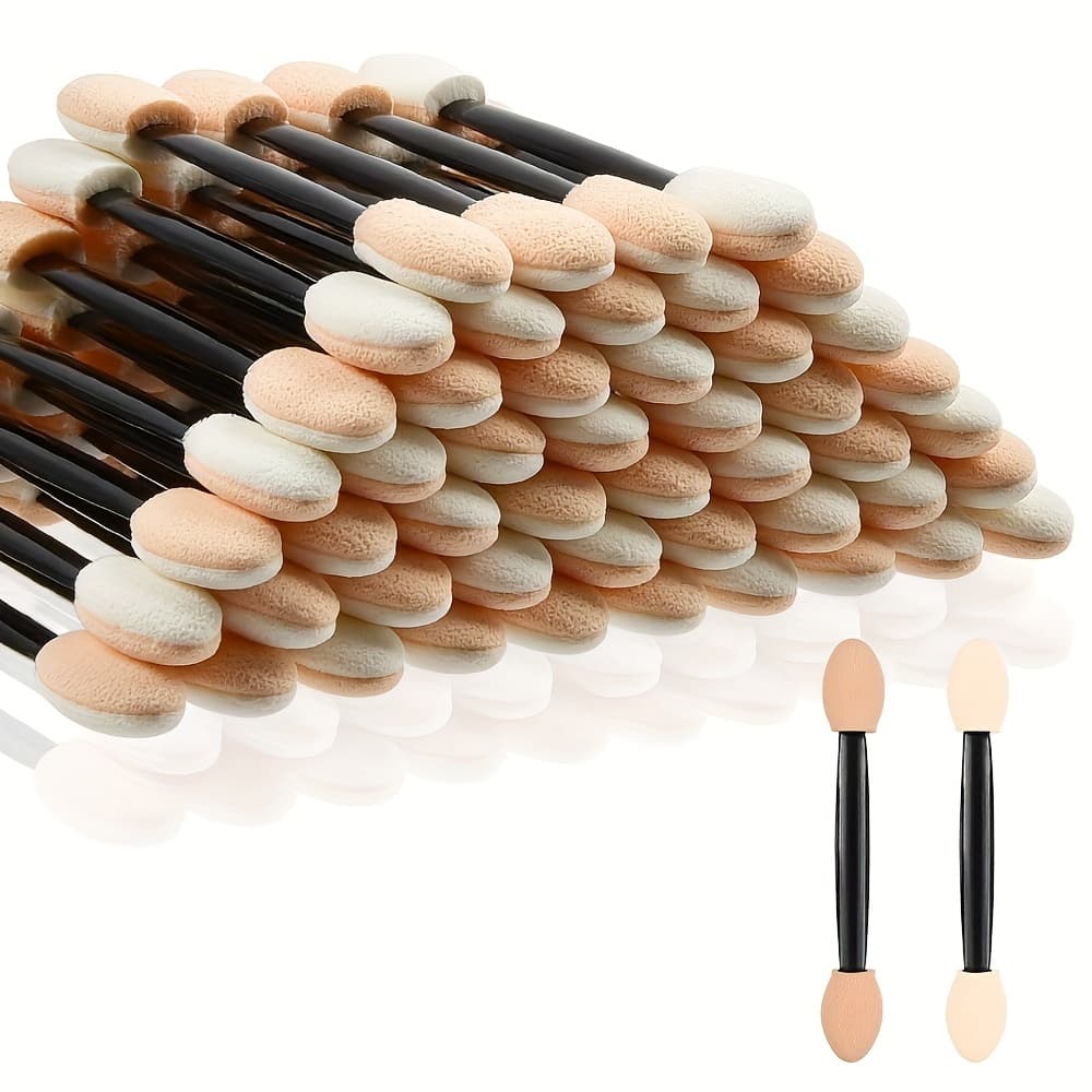 TEMU Travel Portable Disposable Eyeshadow Stick Double-headed Sponge Stick Double-sided Double-colored Eyeshadow Brush Beauty Makeup