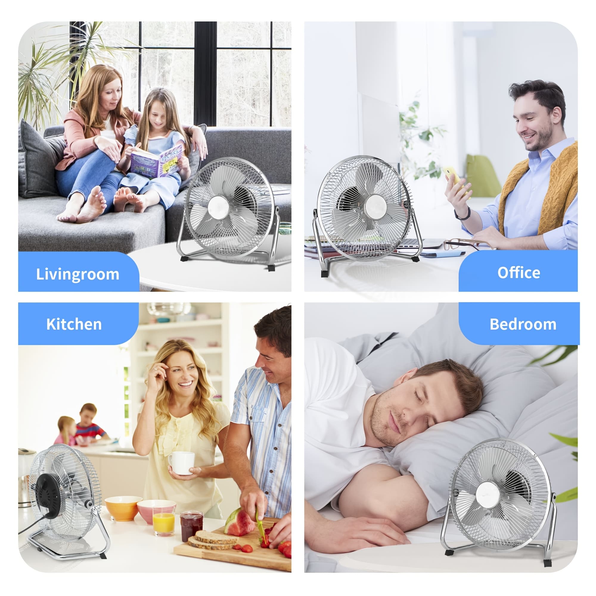 TEMU High- Floor Fan 9/20 Inch With 3 , Metal Construction And , Ideal For Industrial & Commercial Spaces, For Road Trips