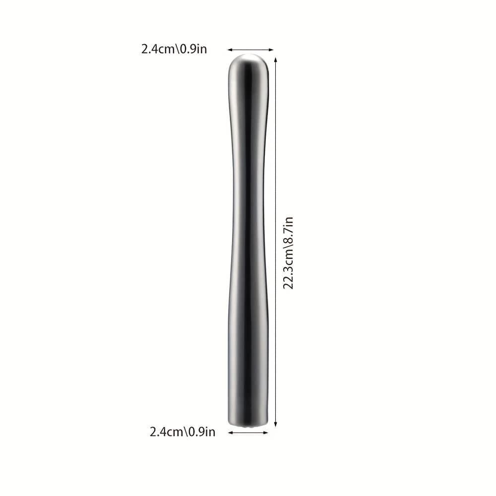 TEMU Stainless Steel Mixing Stick, Juice Ice Stick, Pressing Stick, , Fruit Pressing Stick, Lemon Crushed Ice Hammer