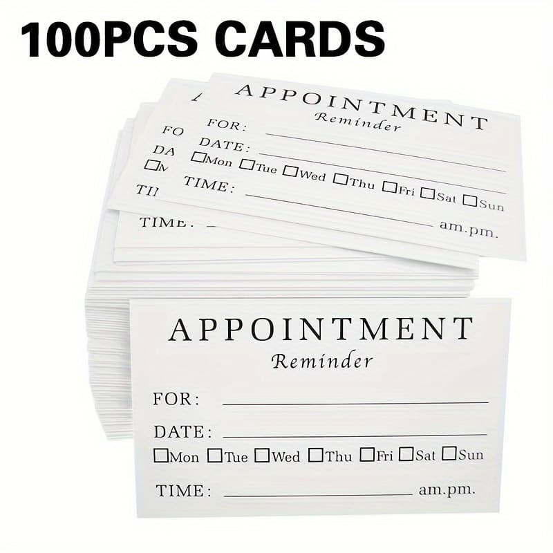TEMU Pack Of 50/100 Appointment Reminder Cards For Dentist Therapist Salon, Minimalist Style, 3.5"x2"