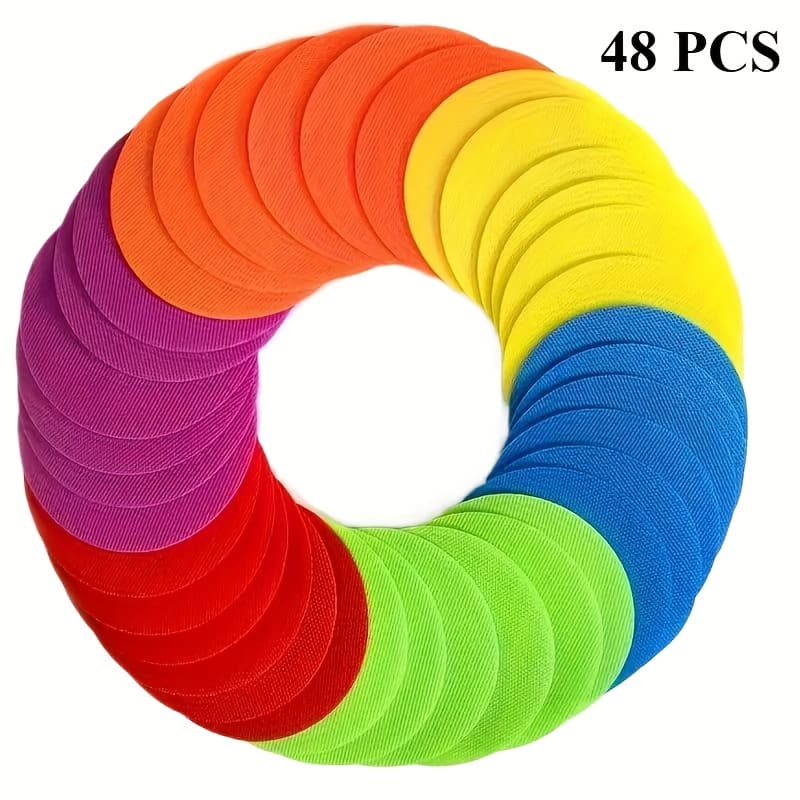 TEMU 48pcs Ground Markers, -inch Carpet Positioning Markers, Multicolor Dot Circle Markers, Carpet Dot Stickers