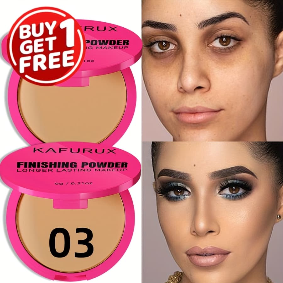 TEMU 2pcs , Pressed Powder, Not Sticky, Not Drying, Foundation, Concealer Makeup, Waterproof, Sweatproof, Facial Makeup, Lasting , Suitable For Types
