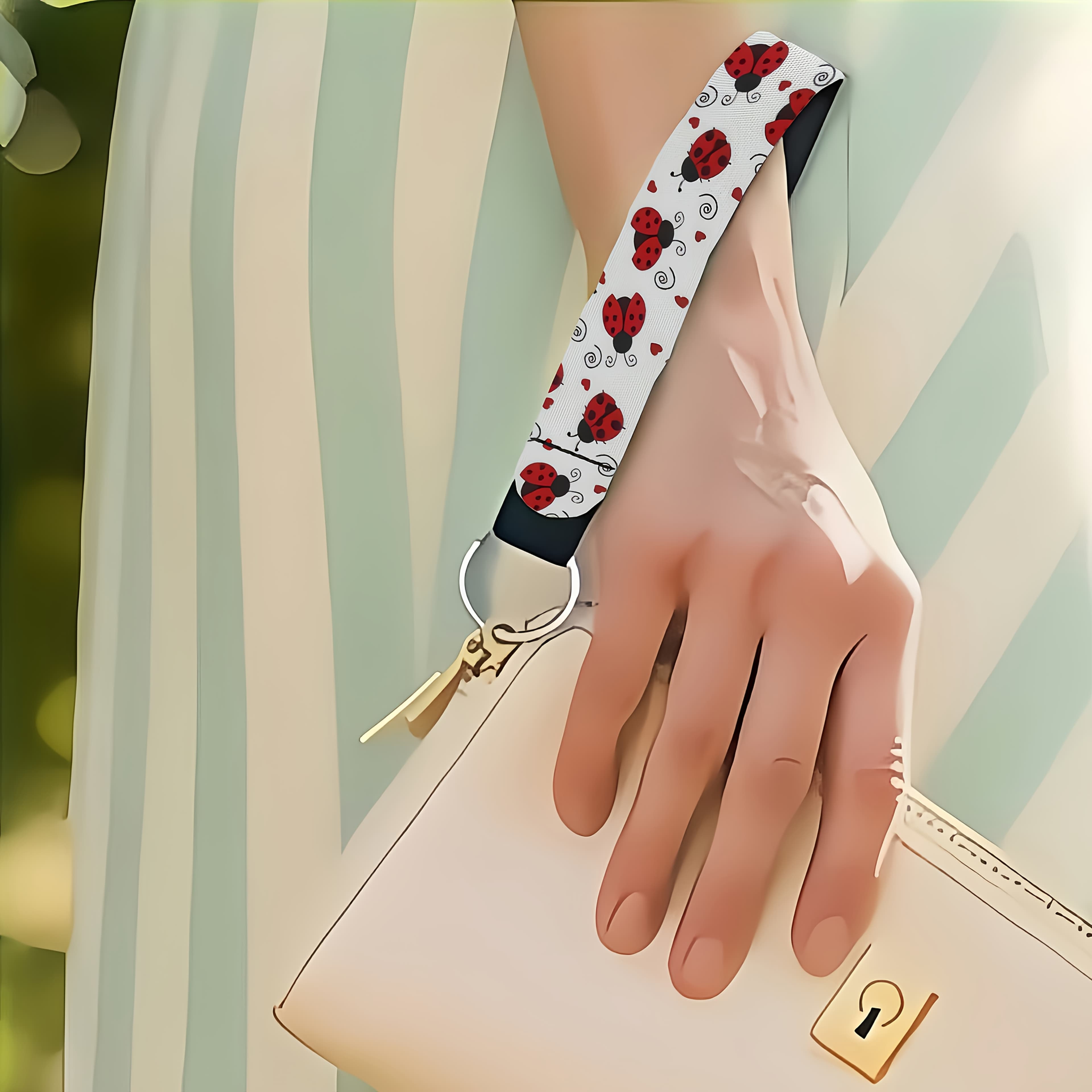 TEMU Cute Ladybug Keychain - Neoprene Multi-use Accessory For Car, Camera, Backpack, Phone & , Unisex Gift