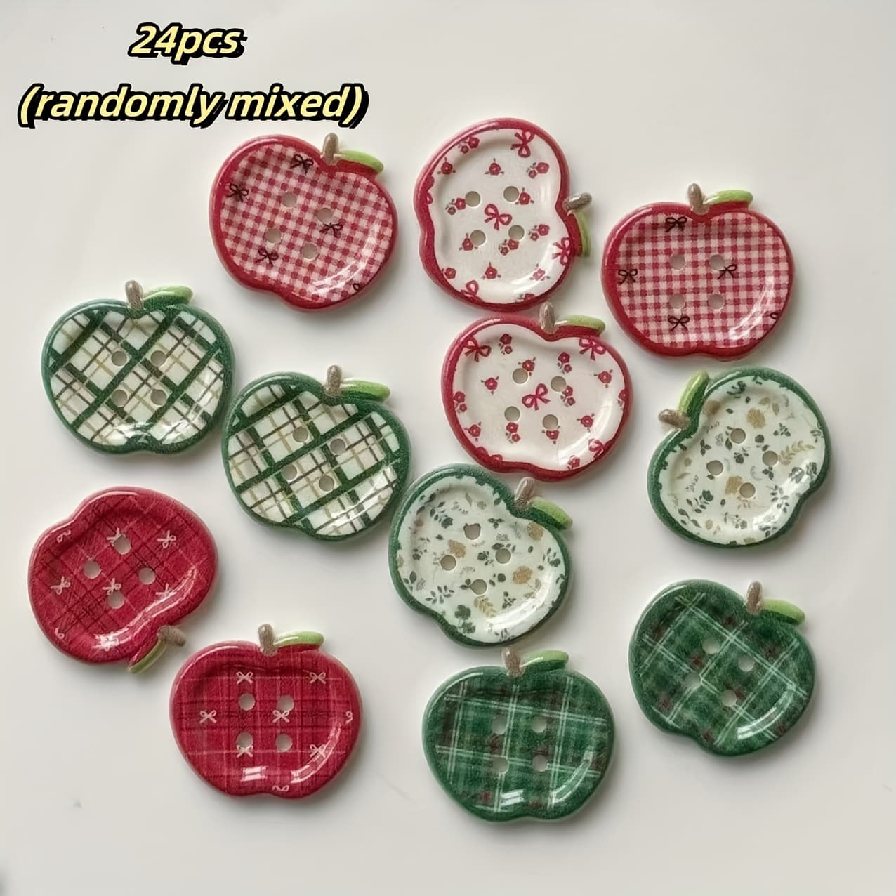 TEMU Set Of 24 Colorful -shaped Plastic Buttons Made From Sturdy, Waterproof Resin Featuring Floral And Patterns, Perfect For Projects, Apparel, Footwear, And Additions