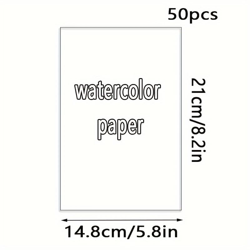 TEMU 190gsm, 50pcs A5 Watercolor Papers, Professional Painting Assistant! High White And Vivid, Delicate And Flexible, Colors, Perfect Artwork
