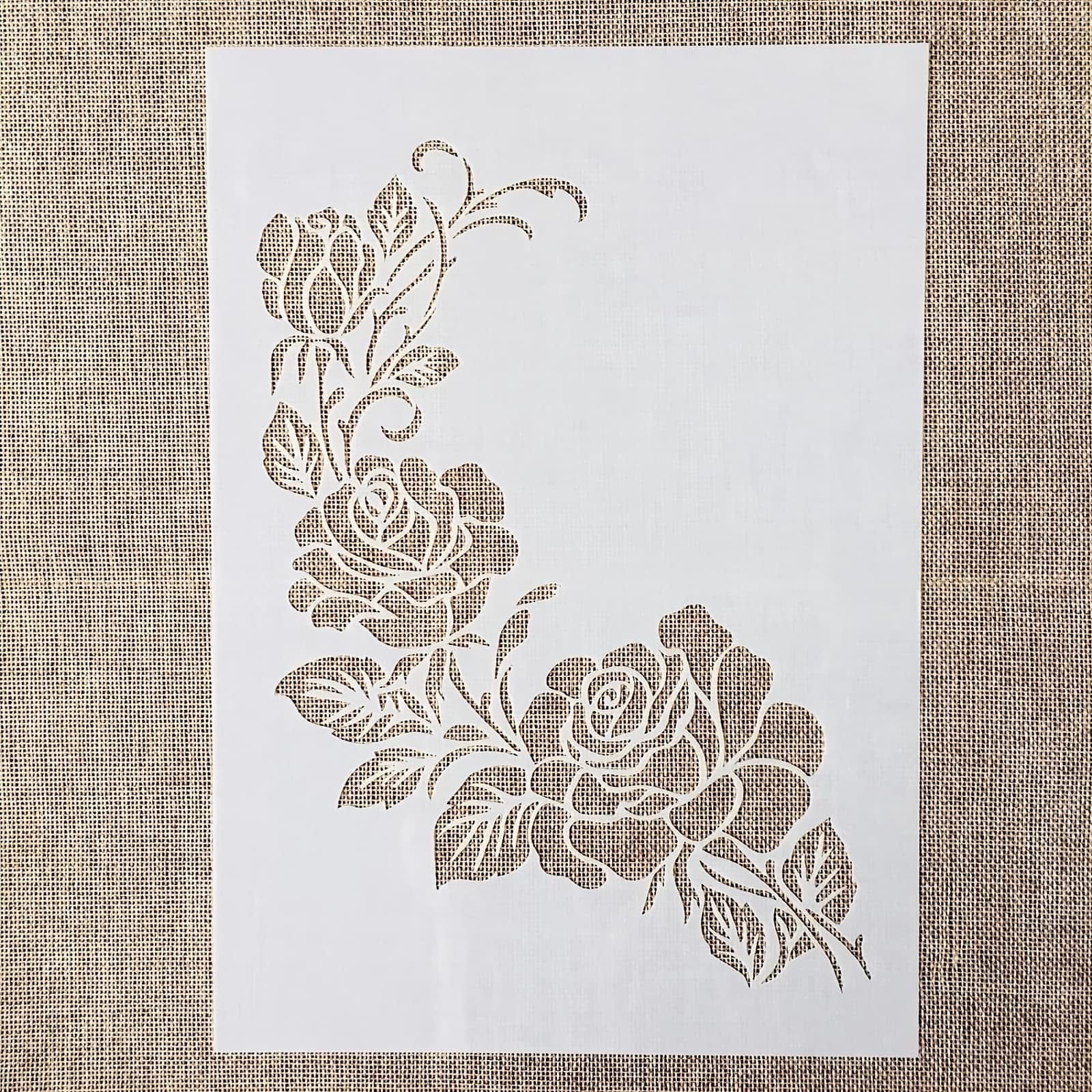 TEMU 1 Reusable A4-sized Floral Pattern Stencil For Painting - Rose Bouquet Layering Template, Suitable For Diy Wall Art, Floor Furniture, Scrapbooking, And Handmade Cards, 8.3x11.7 Inches