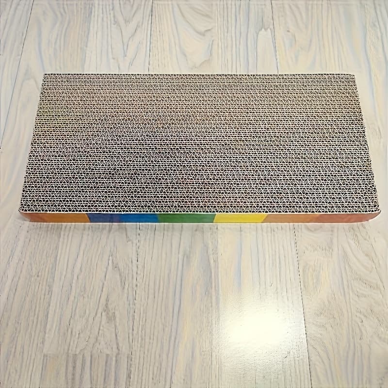 TEMU 1 Durable Corrugated Cardboard Cat Scratching Board - Indoor Cat-specific 3-in-1 Interactive Scratching Mat, Scratching Surface, Furniture Protector, And Play Resting Pad