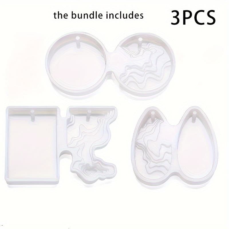 TEMU 3pcs/set Crystal Pendant Resin Molds, Creative Tiered, Round Droplet, Island, Isle, Pendant Jewelry Silicone Molds