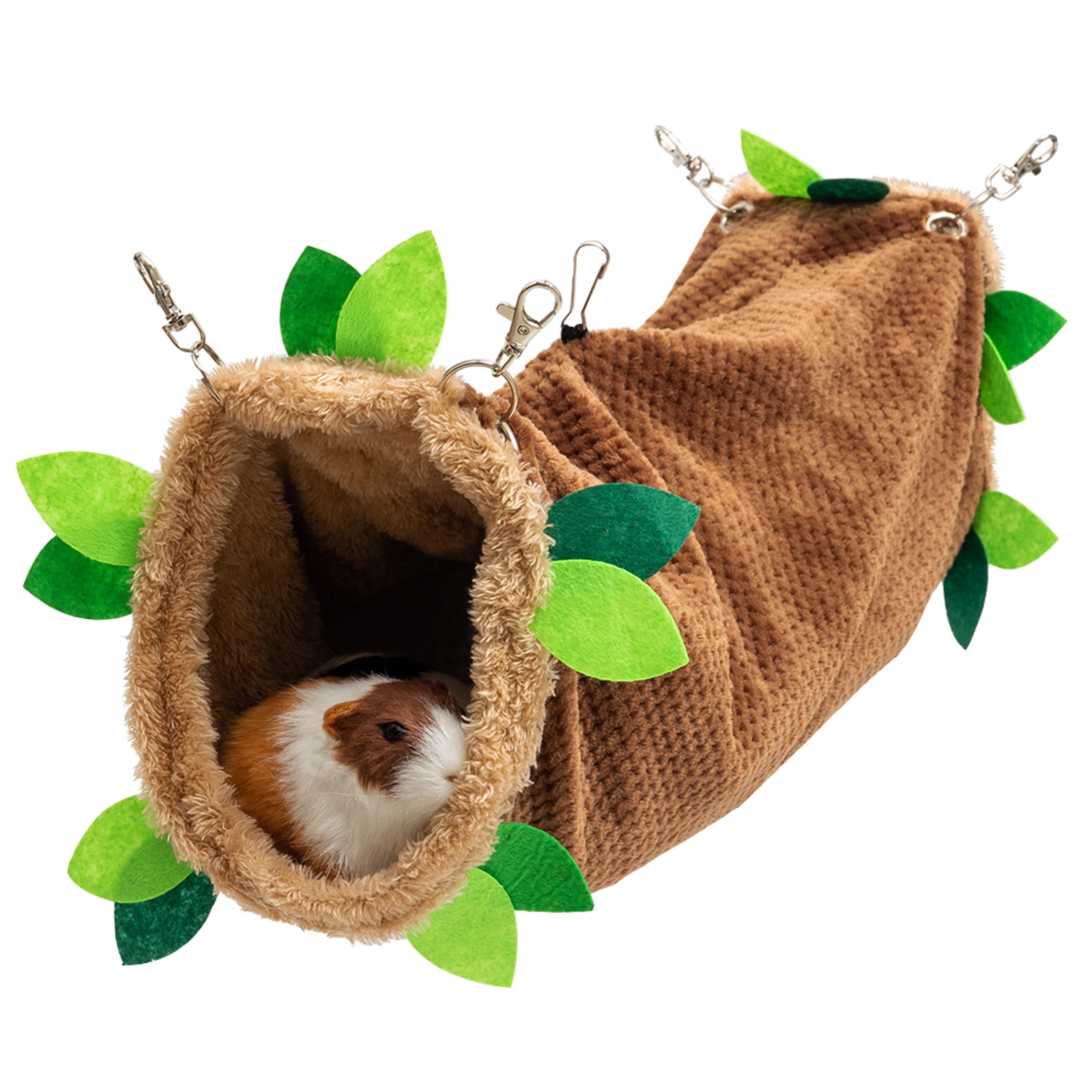 TEMU Cozy Fleece Guinea Pig Tunnel - Soft Swing For Small Pets, Ideal For Hamsters, , & Squirrels