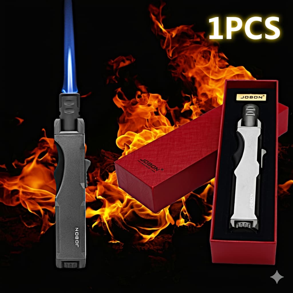TEMU 1/2pcs Jobon Torch Lighters – High-temperature Adjustable Blue Flame, Durable Ceramic & Metal, Lighter For Bbq, Baking, Kitchen & Fireplace (butane ) –