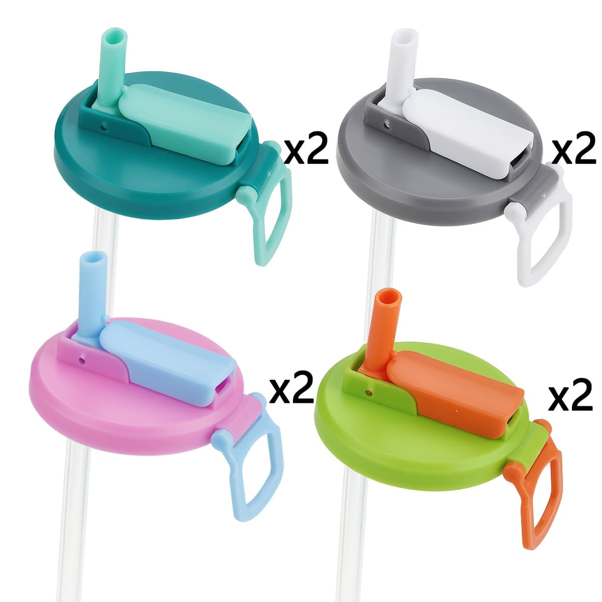 TEMU 8pcs Reusable Can Lids With Attached Straws - Leak-proof, Soda Can Lids, Food-safe, For Home, Office, Camping, Travel - Drink Covers (), For Home , , Sturdy Construction, Users