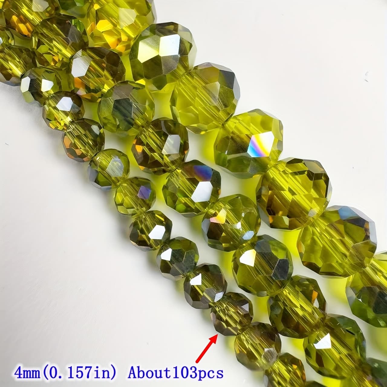 TEMU 103/78pcs High- Multi- Lemon Yellow, Rose Red, And Beads, Loose Beads 4/6/8mm Crystal Beads