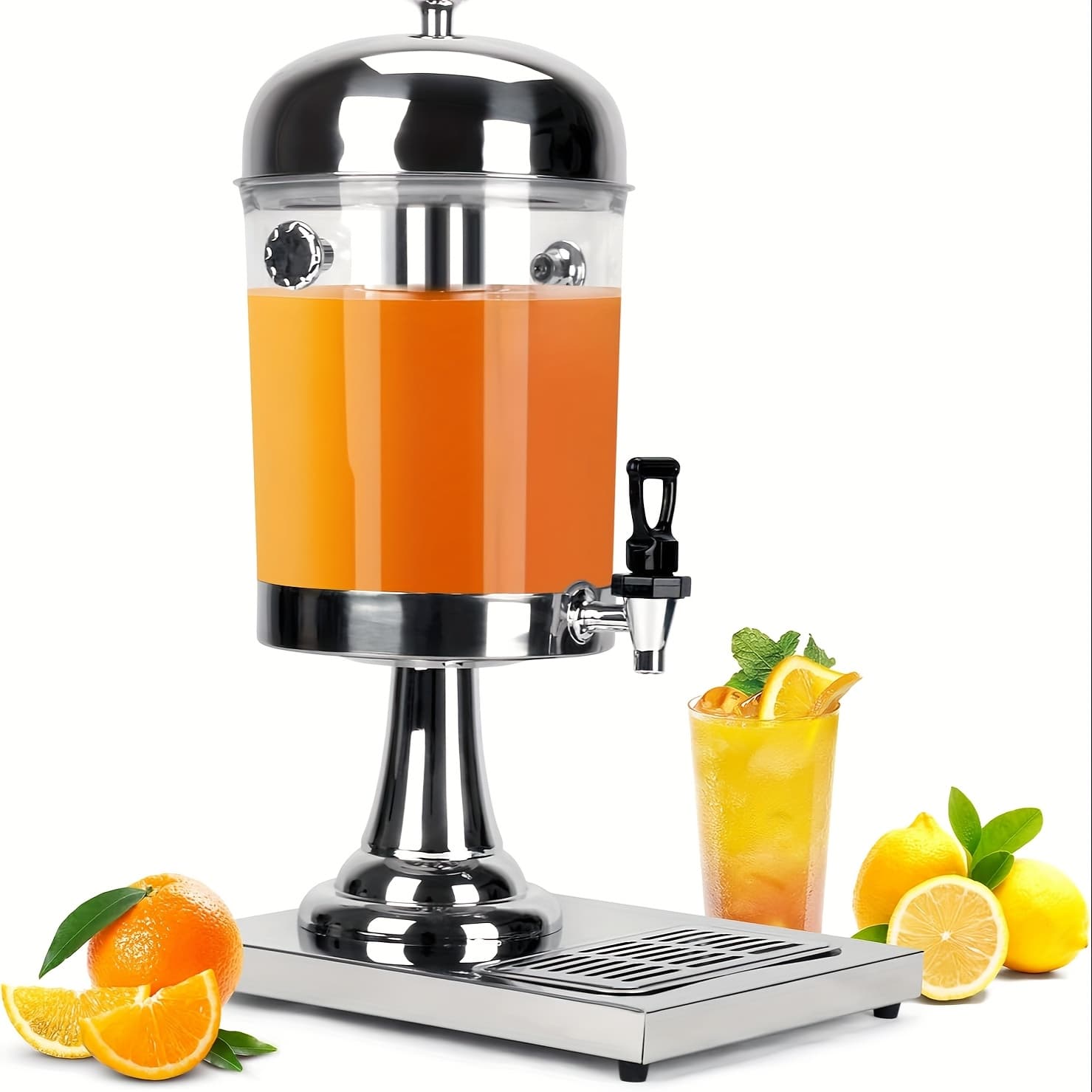TEMU Large 4.4/2.2 Gallon Beverage Dispenser With Stand, Stainless Steel Featuring And Spigot, Ideal For Parties, Bars, Bbqs, Picnics, And Banquets