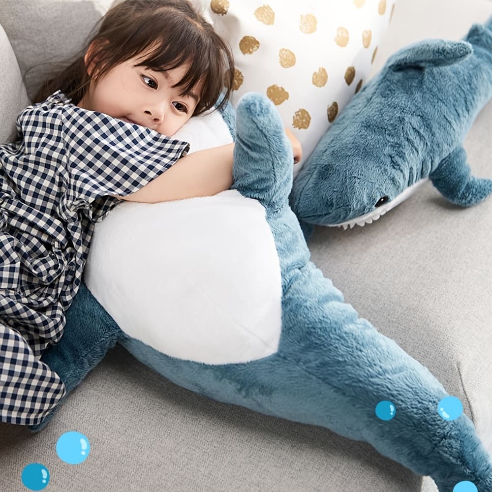 TEMU 23.6" Jumbo Shark Plush Pillow, & Stuffed Animal, Cute Ocean Toy 3+, &, Machine Washable & Non-toxic, Perfect For Couch , Decor, Birthday Gifts & Unique Party Favors