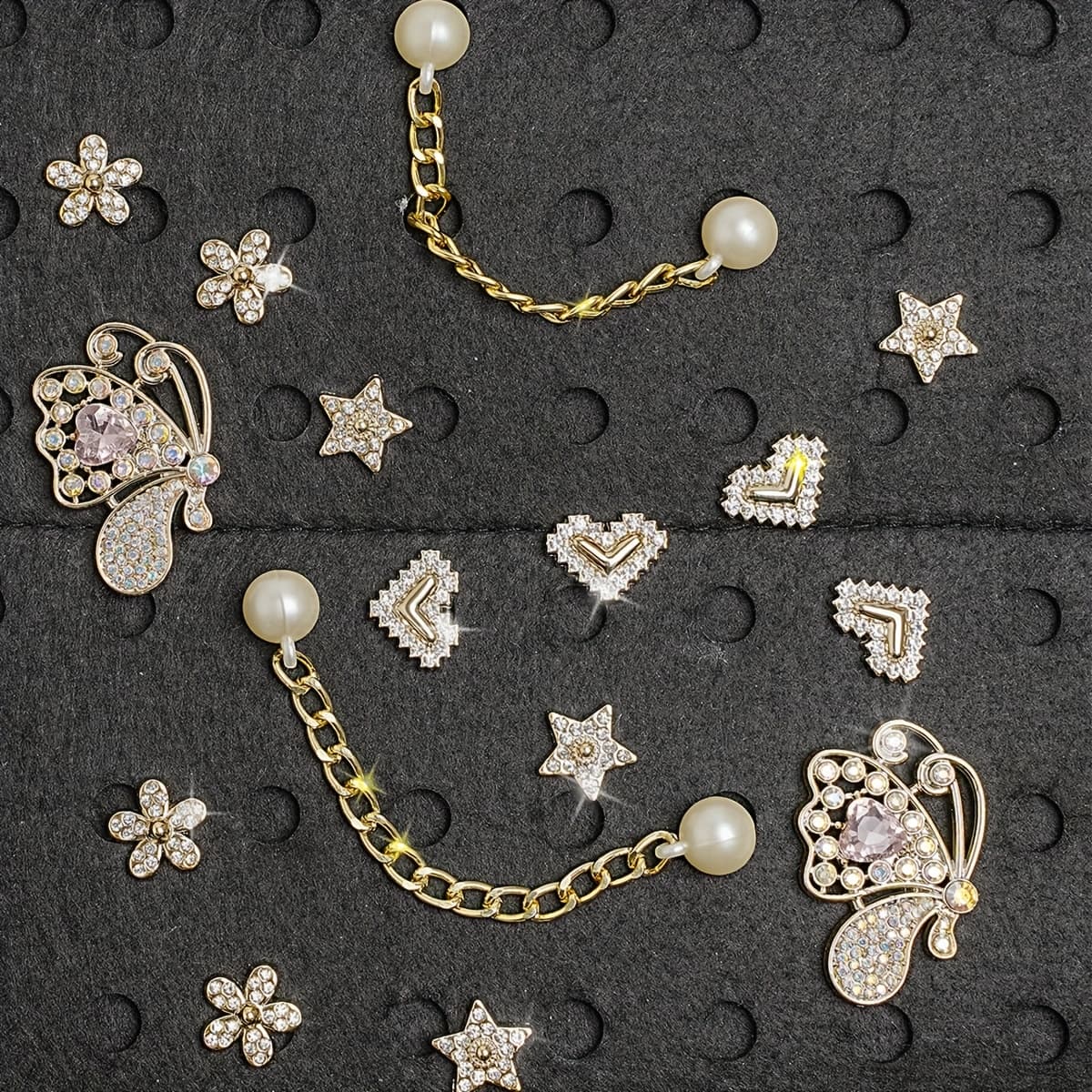TEMU Set Of 16 Decorations In , Heart, And Flower Designs For Shoe Embellishments, Removable Charms Ideal For Sandals And Garden Footwear