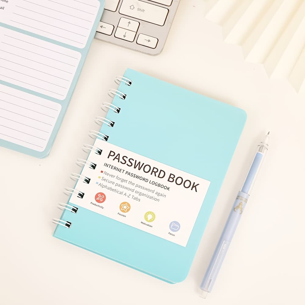 TEMU 65 Sheets Simple Password Book Pvc Hardcover Planner Advanced Address And Stickers Perfect For And Password Storage For