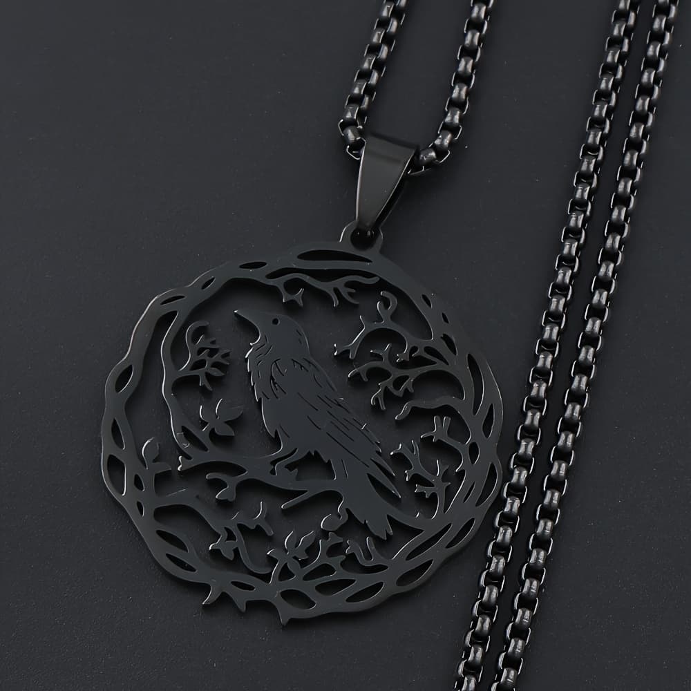 TEMU Gothic Tree Of Pendant Necklace For Women Men Stainless Steel Hip Hop Animal Plant Jewelry Party Gift