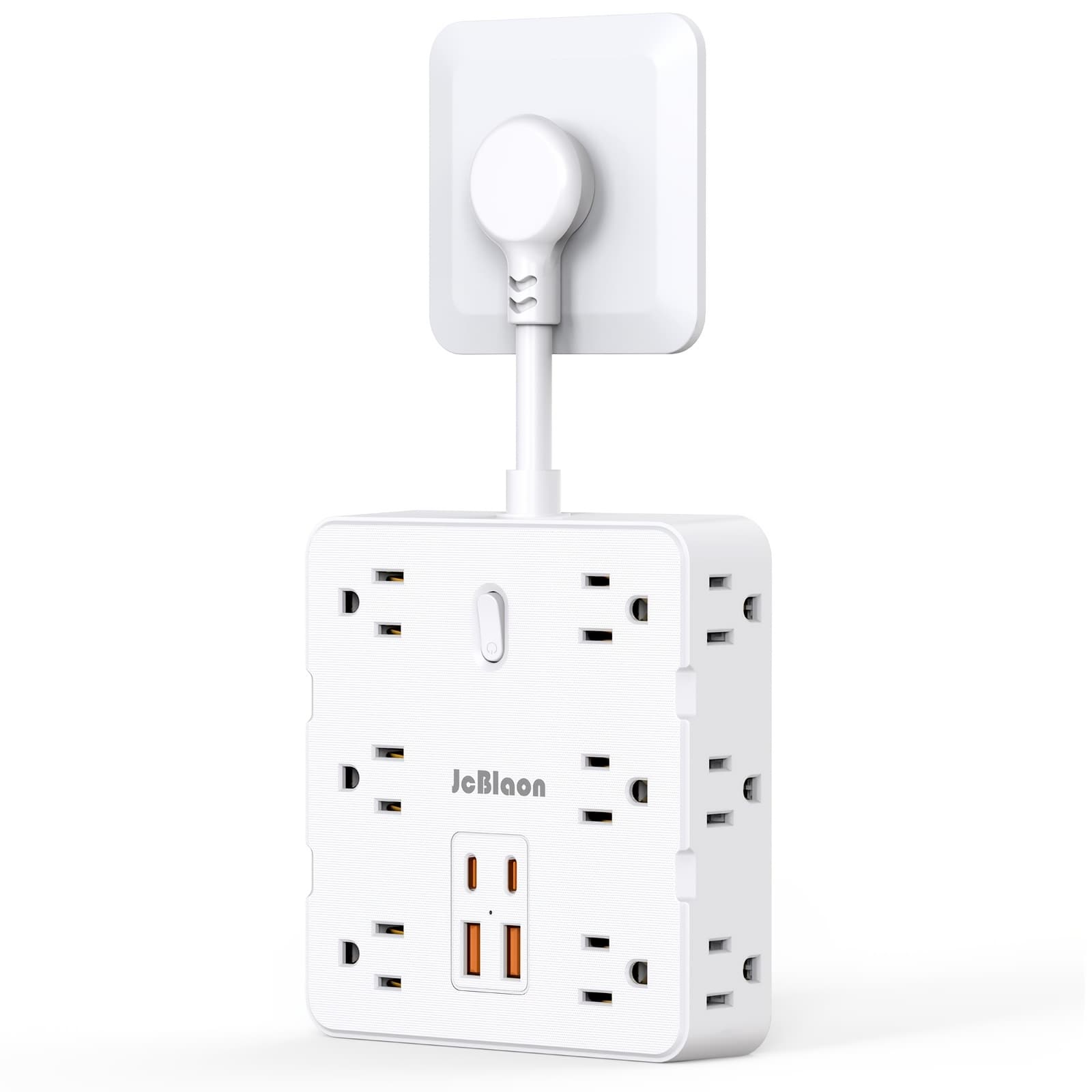 TEMU 16-in-1 Power Strip With 12ac Outlets And 4 Usb Ports - Jcblaon 3-side Protector Power Strip Protection, Flexible Cable With For Switch - Perfect For Office Home Office Dorm Room