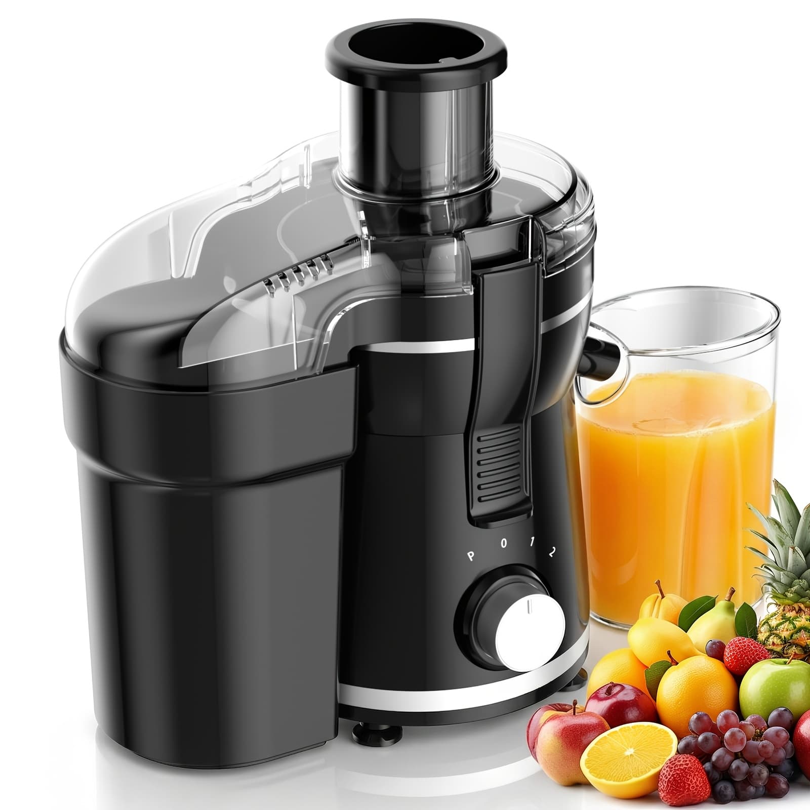 TEMU 500w Powerful Centrifugal Juicer Machine - 3" Feed Chute For Whole Fruits And , , Stainless Steel, Dishwasher Safe, Detachable, Dual , , Perfect For And Juice Recipes