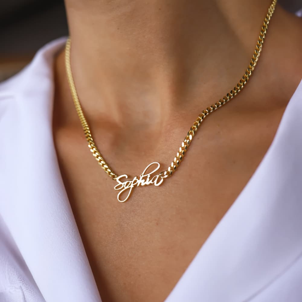 TEMU Custom Nk Necklace Custom Elegant 201 201 201 201 Stainless Steel Name Necklace - Personalized Retro Chain, Perfect Birthday Gift For Women