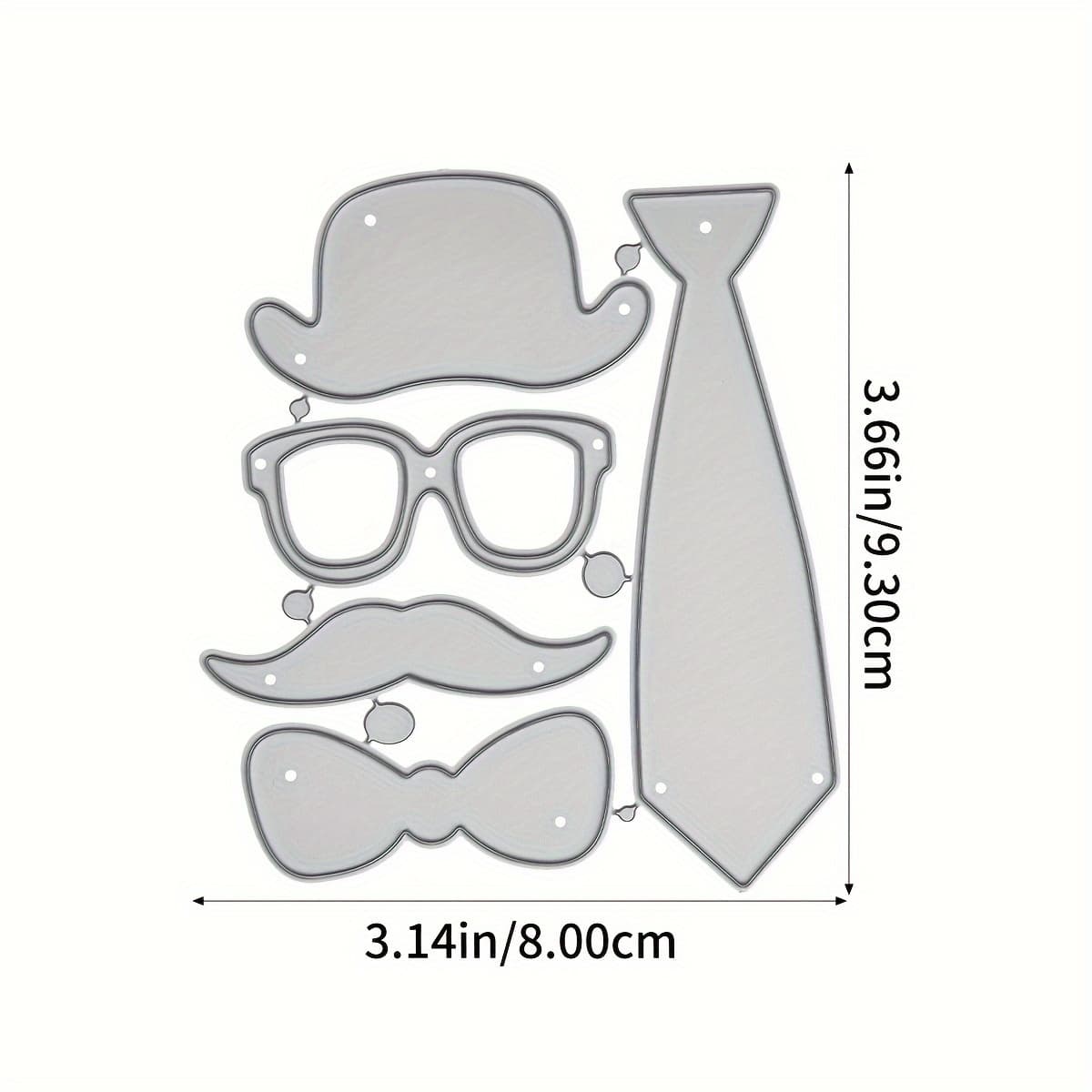 TEMU 1pc, Bow Ties And Neckties Hat Beard Glasses Metal Cutting Dies Father's Day For Card Making Kit Embossing Paper Die Cuts Machine Stencils Making Diy Scrapbooking Photo Album Decorative
