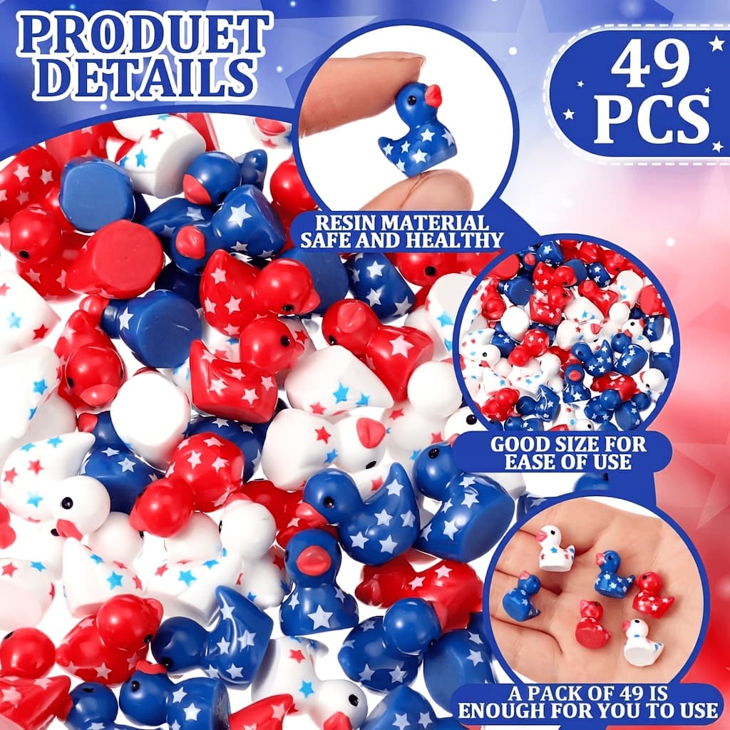 TEMU 49pcs Mini Resin Ducks Suitable For Party Decorations, Ornaments With Figurines, Diy Crafts, Centerpieces, Hide And Seek Supplies For Day Tableware And Treasure Hunt Games