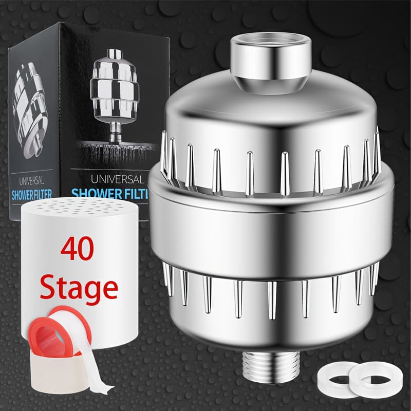 TEMU -stage Shower Filter Or A Half Filter Cartridge With A Chrome End, Designed For Shower Use, , Promoting A