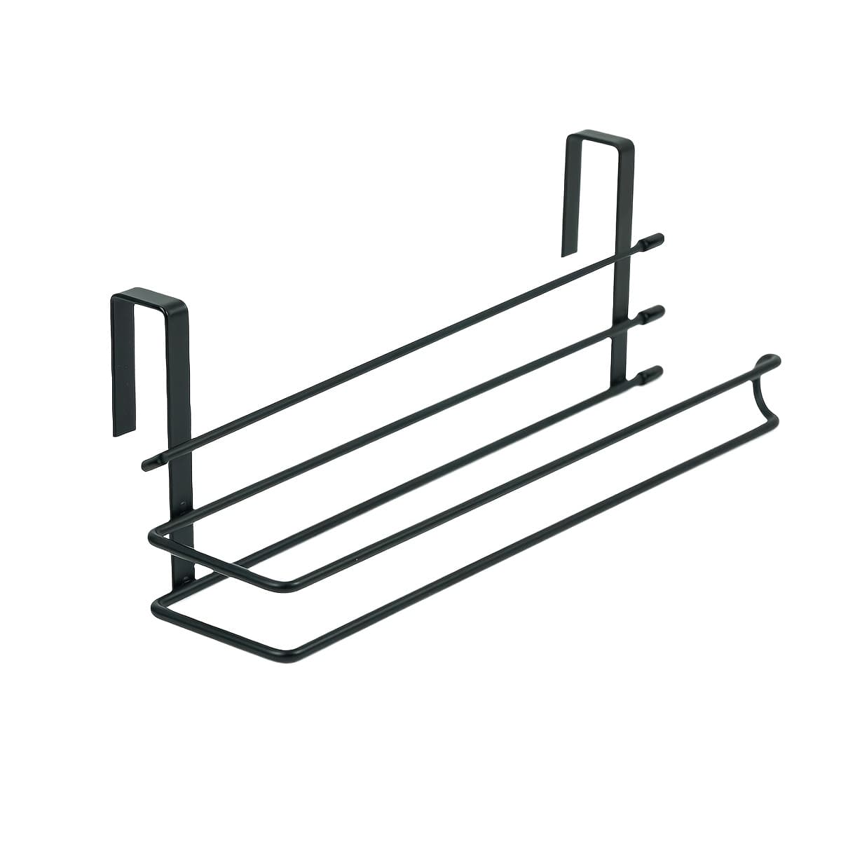 TEMU Sleek Stainless Punch-free Wall-mounted Paper Towel Holder With Fresh Film Storage Shelf - Space-saving, For Kitchen & Bathroom Essentials, Towel Holder For Bathroom