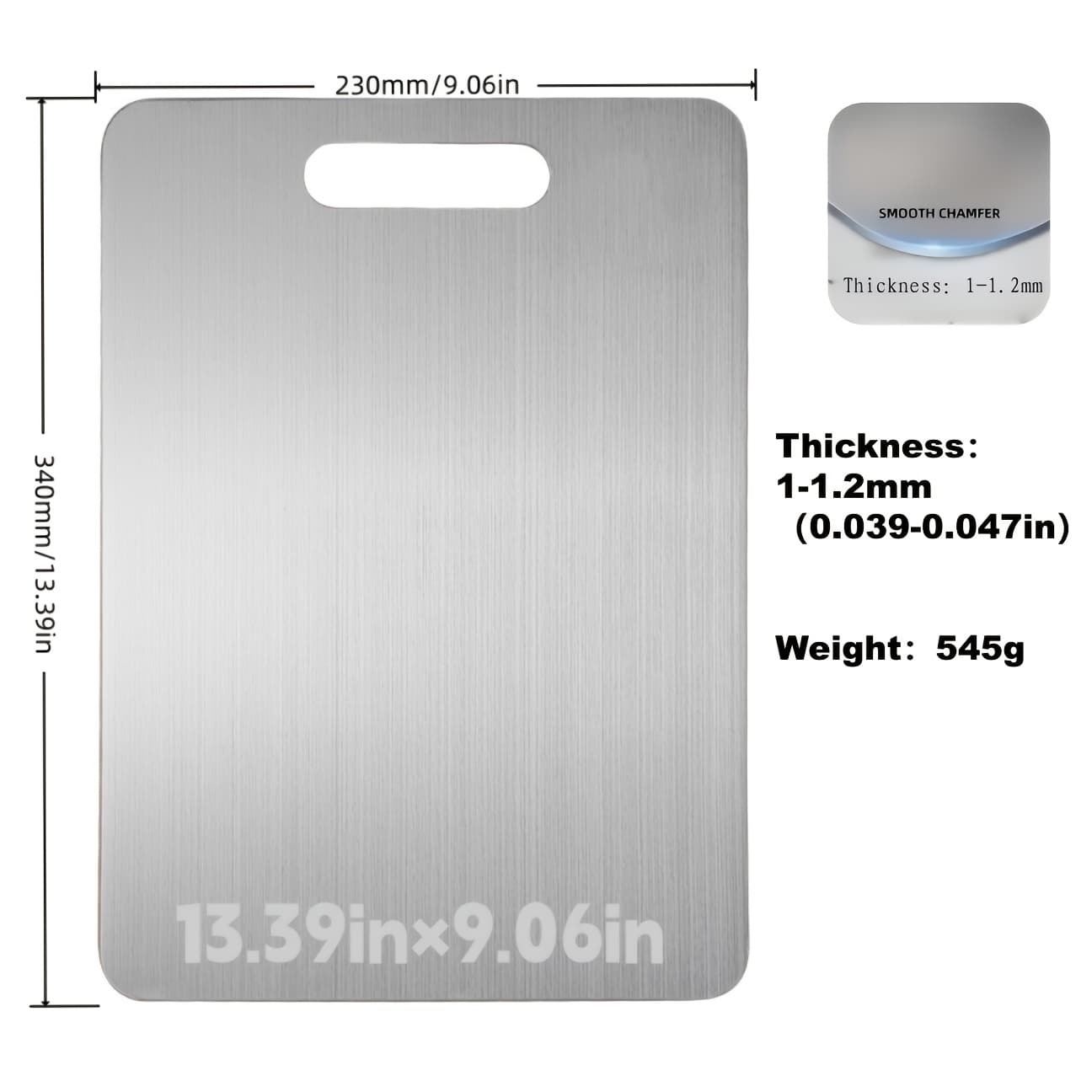 TEMU 2026 Upgrade Food-grade Stainless Steel Cutting Board - Easy Clean Chopping Board For Kitchen, Space-saving Design For Home & Commercial Use