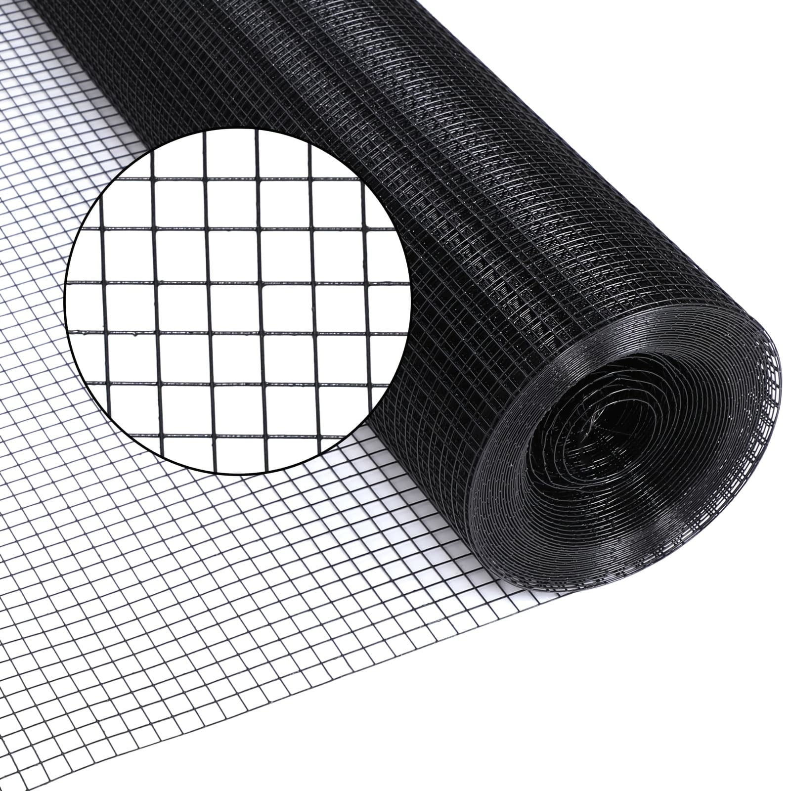 TEMU Heavy-duty Black Vinyl Coated 19 Gauge Wire Mesh For Chicken Coops, Rabbit Fences, And Animal Enclosures