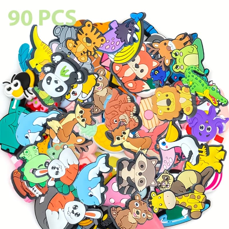 TEMU 90pcs Pvc Material Shoe And Beach Bag Accessories, Cute For Gifts & Holiday Presents