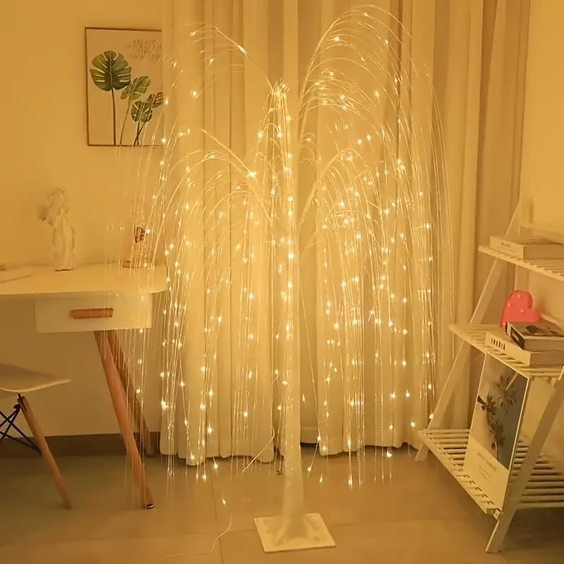 TEMU 6-foot Warm White Glowing Willow String Lights, Ideal For Christmas Parties, Family , And Weddings, Indoors And Outdoors