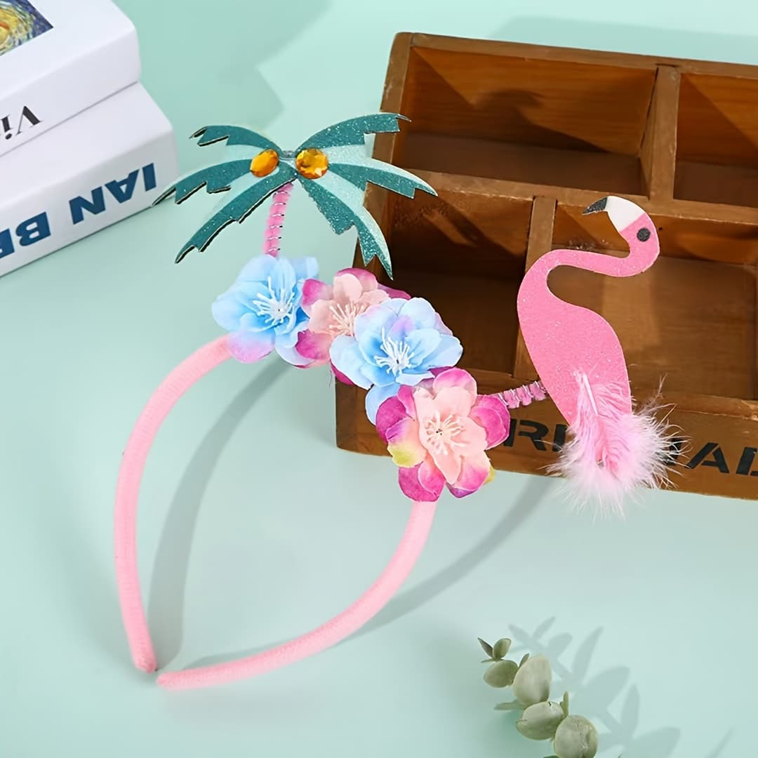 TEMU 1pc Hawaiian Party Flamingo Decoration Coconut Headband