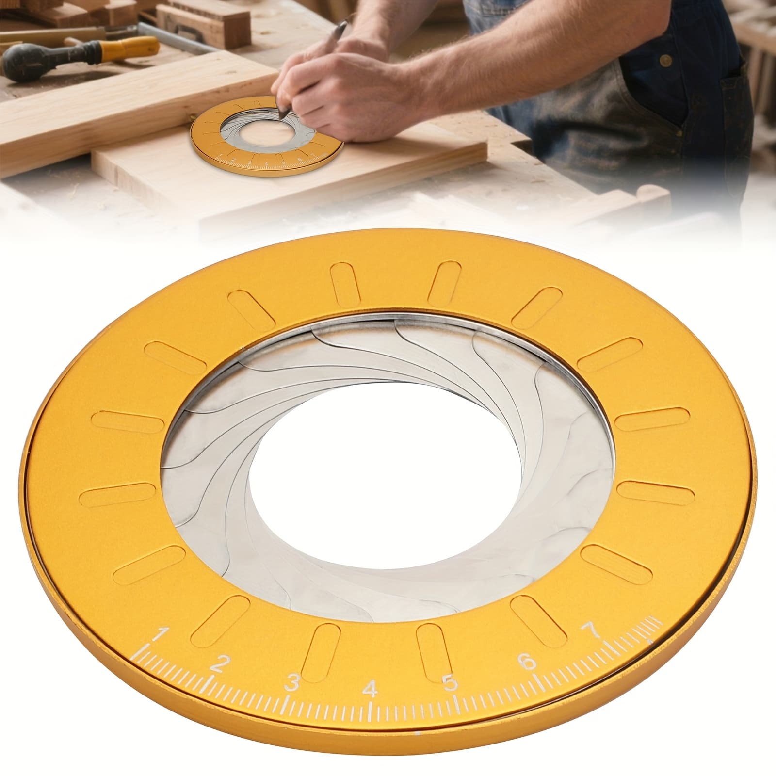 TEMU Adjustable Circle Drawing Tool, Creation Compass, Rotatable Measuring Ruler For Woodworking, Projects, Crafting And Gauging Pipe Diameters
